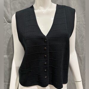 Elegant Black V-Neck Sweater Vest